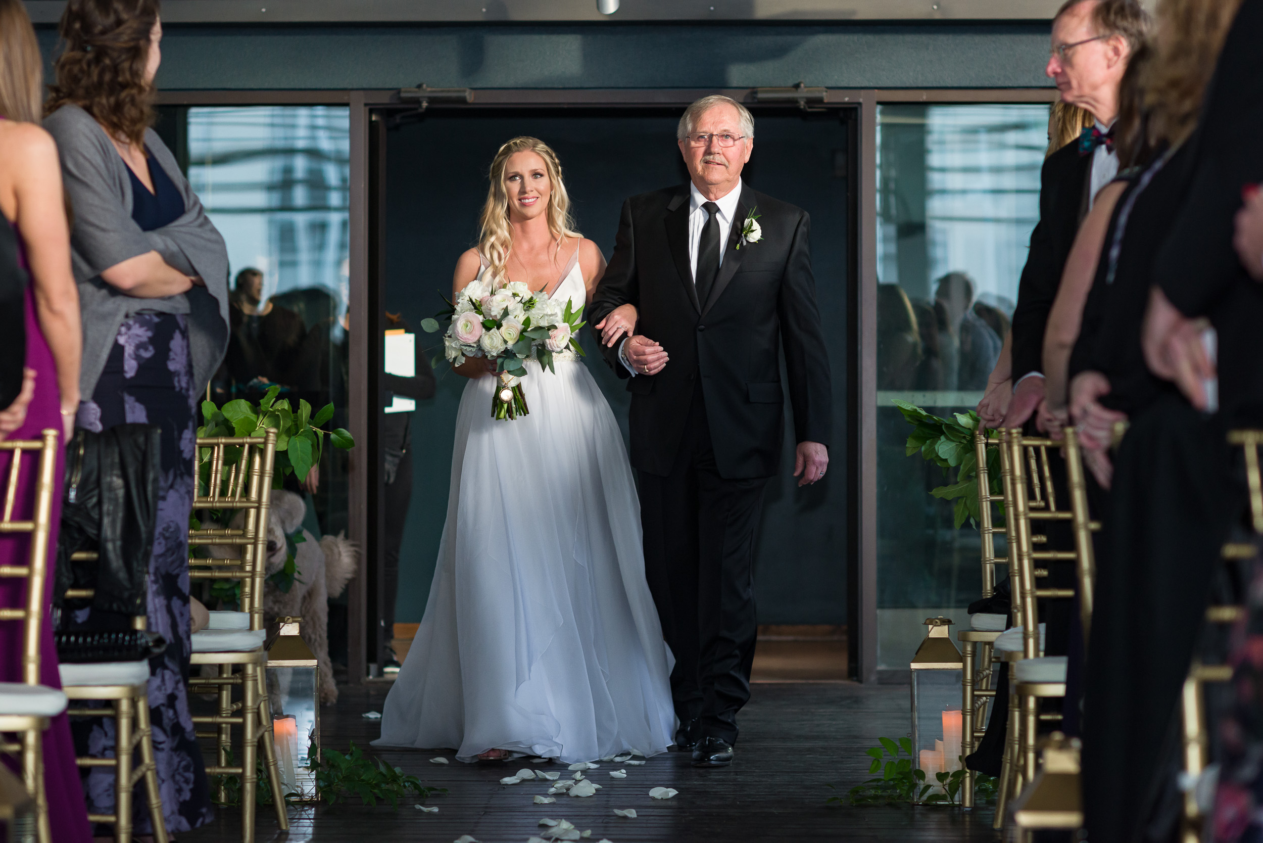 Austin-wedding-photographers-brazos-hall-downtown-bride-father-walking-aisle