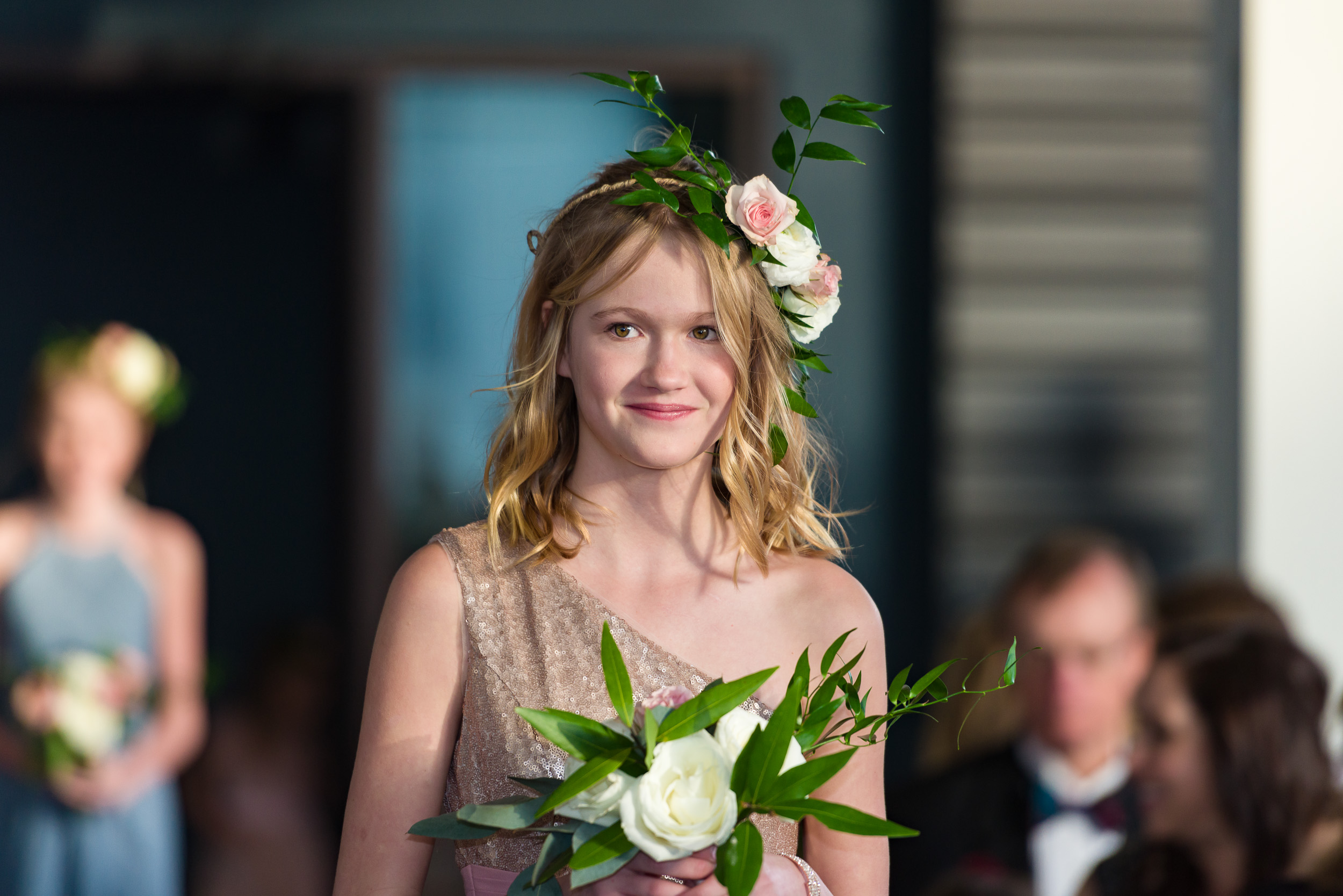 Austin-wedding-photographers-brazos-hall-downtown-bridesmaid-floral-crown-wreath-roses